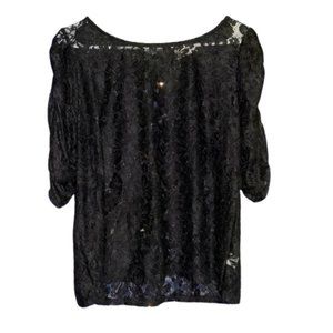 Kim and Cami woman’s black lace blouse.
